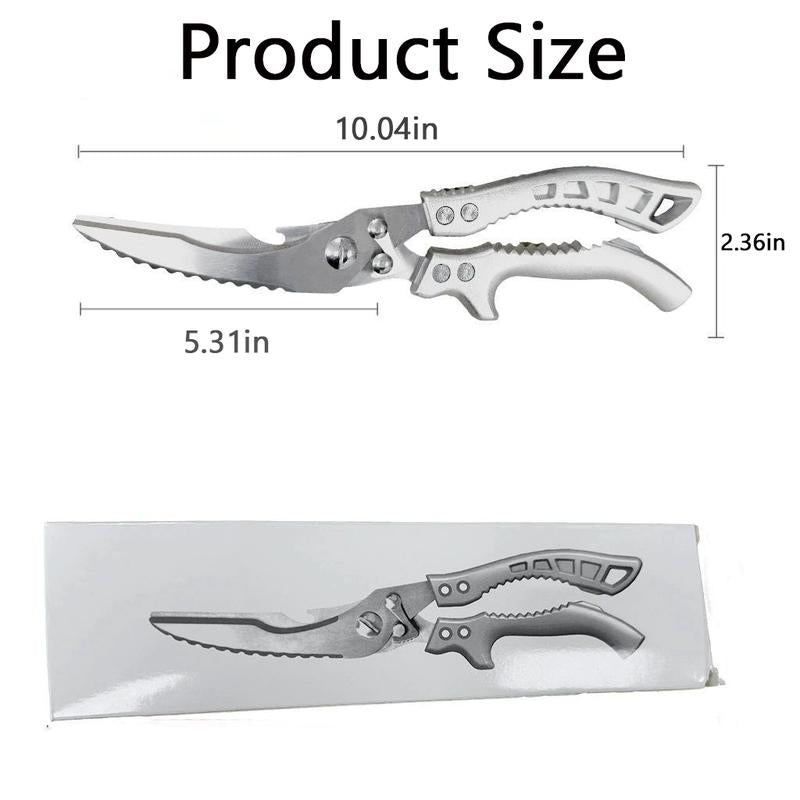 Professional Heavy-Duty Kitchen Shears with Slip Handle & Safety Lock, Stainless Steel, Dishwasher Safe, Meat Cutting, Turkey, Fish, Vegetables, Ergonomic Grip, Home Kitchenware