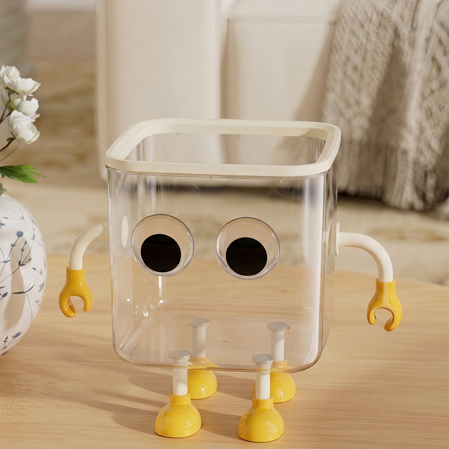 Cute Transparent Desktop Storage Bin