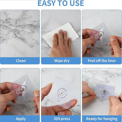 🎁BUY 10 GET 10 FREE 20PCS Adhesive Frame Hooks Wall Mount Self-Adhesive Hooks Suitable for Bathroom and Kitchen Decoration