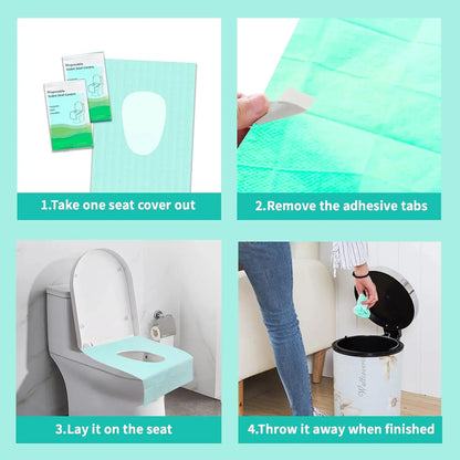 🚽20pcs Disposable Toilet Seat Covers, Toilet Seat Covers Disposable Travel Size 20pcs Disposable Toilet Seat Covers, Gentle Toilet Seat Protectors for Home Bathroom Hotel Salon, Bathroom Accessories, Adults and Kids Room Accessories.