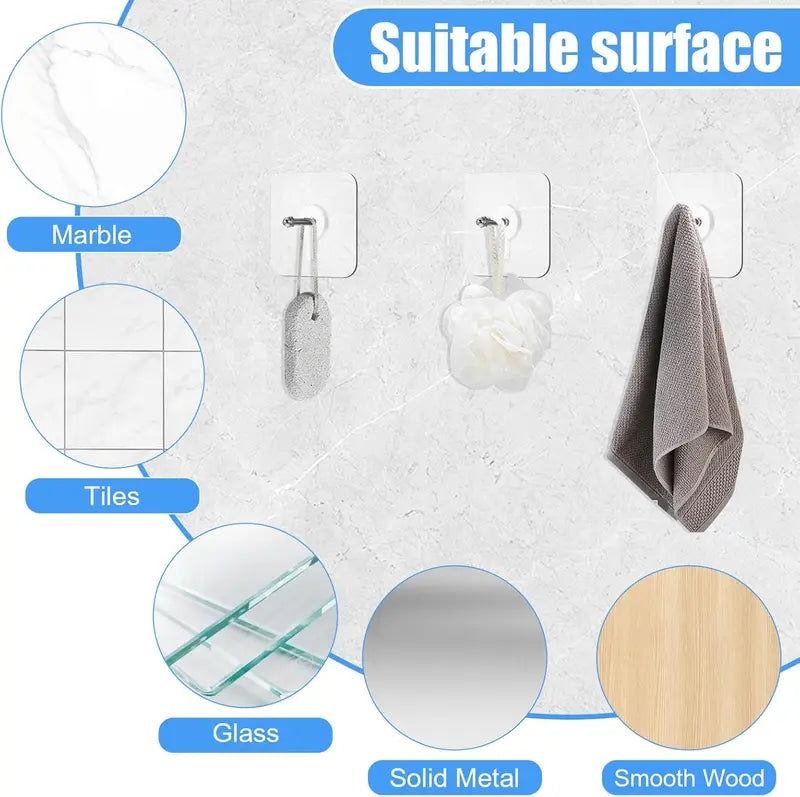 🎁BUY 10 GET 10 FREE 20PCS Adhesive Frame Hooks Wall Mount Self-Adhesive Hooks Suitable for Bathroom and Kitchen Decoration