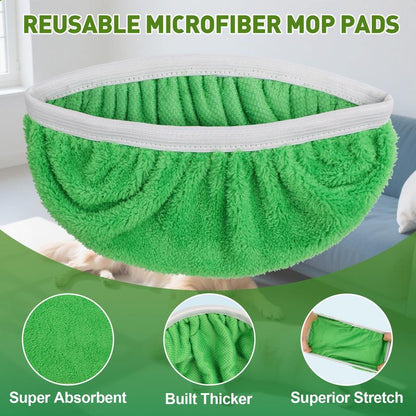 Microfiber Mop Pads Compatible with Swiffer Sweeper Mop Wet and Dry Flat mop Cover Replacement Reusable Sweeping pad Refills Handle Not Include