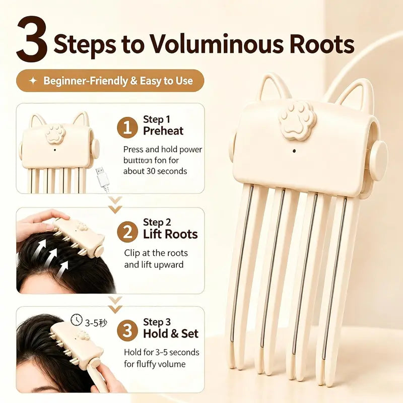 🎉48k+ Sold 💇 Wireless Hot Curler for Adding Volume to Hair Roots. Portable Styling Tool for Travel, Ideal for Fine and Straight Hair