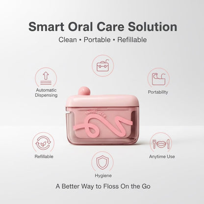 ✨Travel-sized storage case - features an automatic pop-up dispenser, portable and refillable, perfect for oral care at home, in restaurants, and while traveling