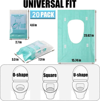 🚽20pcs Disposable Toilet Seat Covers, Toilet Seat Covers Disposable Travel Size 20pcs Disposable Toilet Seat Covers, Gentle Toilet Seat Protectors for Home Bathroom Hotel Salon, Bathroom Accessories, Adults and Kids Room Accessories.