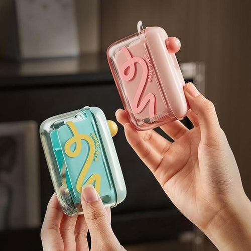 ✨Travel-sized storage case - features an automatic pop-up dispenser, portable and refillable, perfect for oral care at home, in restaurants, and while traveling