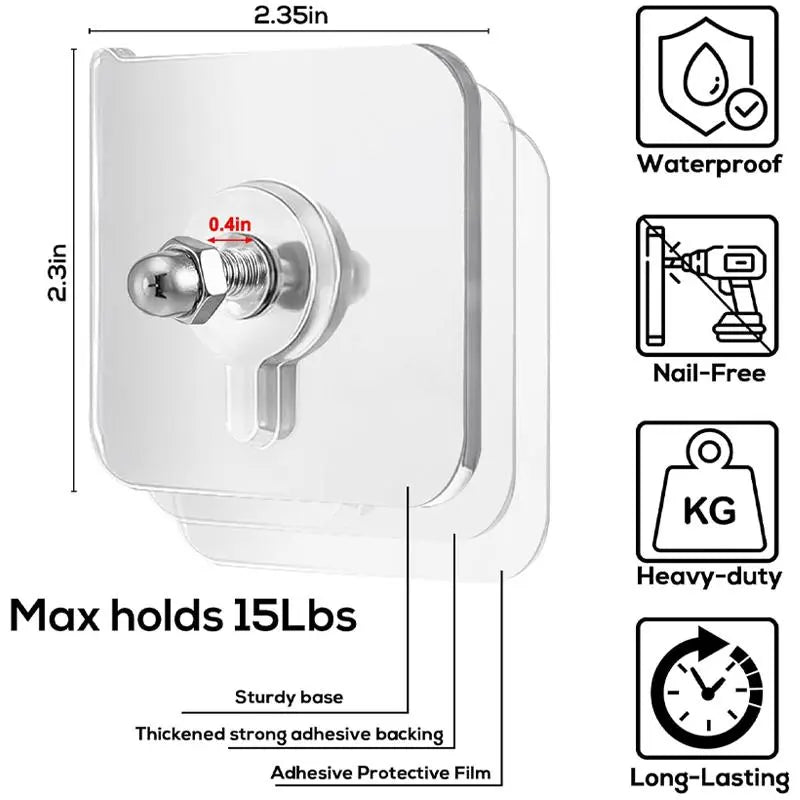 🎁BUY 10 GET 10 FREE 20PCS Adhesive Frame Hooks Wall Mount Self-Adhesive Hooks Suitable for Bathroom and Kitchen Decoration