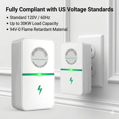 2026 New Power Factor Saver Plug in, Power Plug Pro Energy Saver Electricity Saving Box, Energy Savings Device with Voltage Optimization for Home & Office US Plug 90V-250V 30KW (2 PCS White)