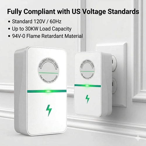 2026 New Power Factor Saver Plug in, Power Plug Pro Energy Saver Electricity Saving Box, Energy Savings Device with Voltage Optimization for Home & Office US Plug 90V-250V 30KW (2 PCS White)