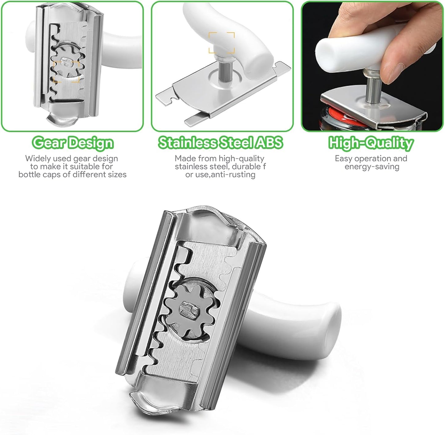 for Seniors with Arthritis, Bottle Opener for Weak Hands, Kitchen Gadget With Lid Opener Tool, Adjustable Grip Stainless Steel for Opening, Fits 1-4 Inch