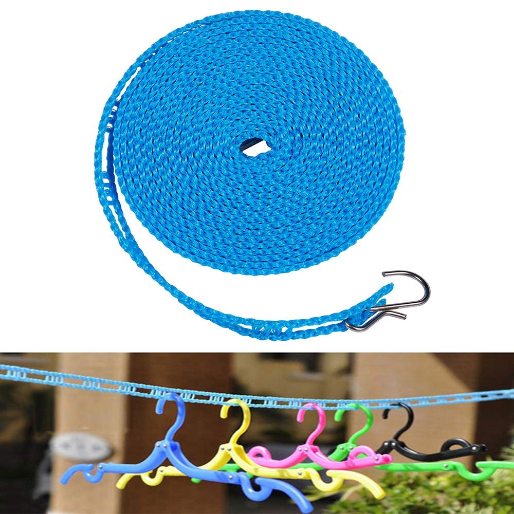 Foshine Clotheslines  1.64ft Length Clothes Drying Rope Portable Windproof 5m Clothesline for Camping Travel Indoor Outdoor Laundry Clothes Line