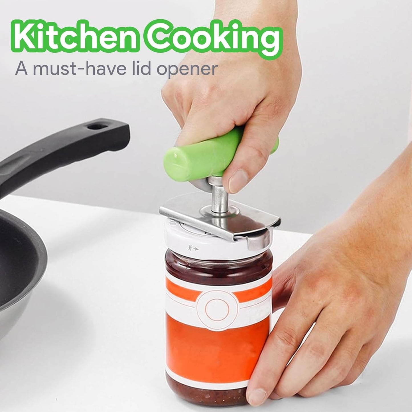 for Seniors with Arthritis, Bottle Opener for Weak Hands, Kitchen Gadget With Lid Opener Tool, Adjustable Grip Stainless Steel for Opening, Fits 1-4 Inch