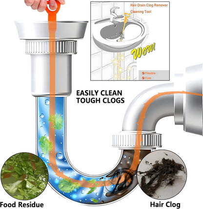 🚿Hair drainage tools, bathroom pipe unclogging tools, sewer plastic pipe cleaners, drainage tools, kitchen sink hoses Barbed Snake.