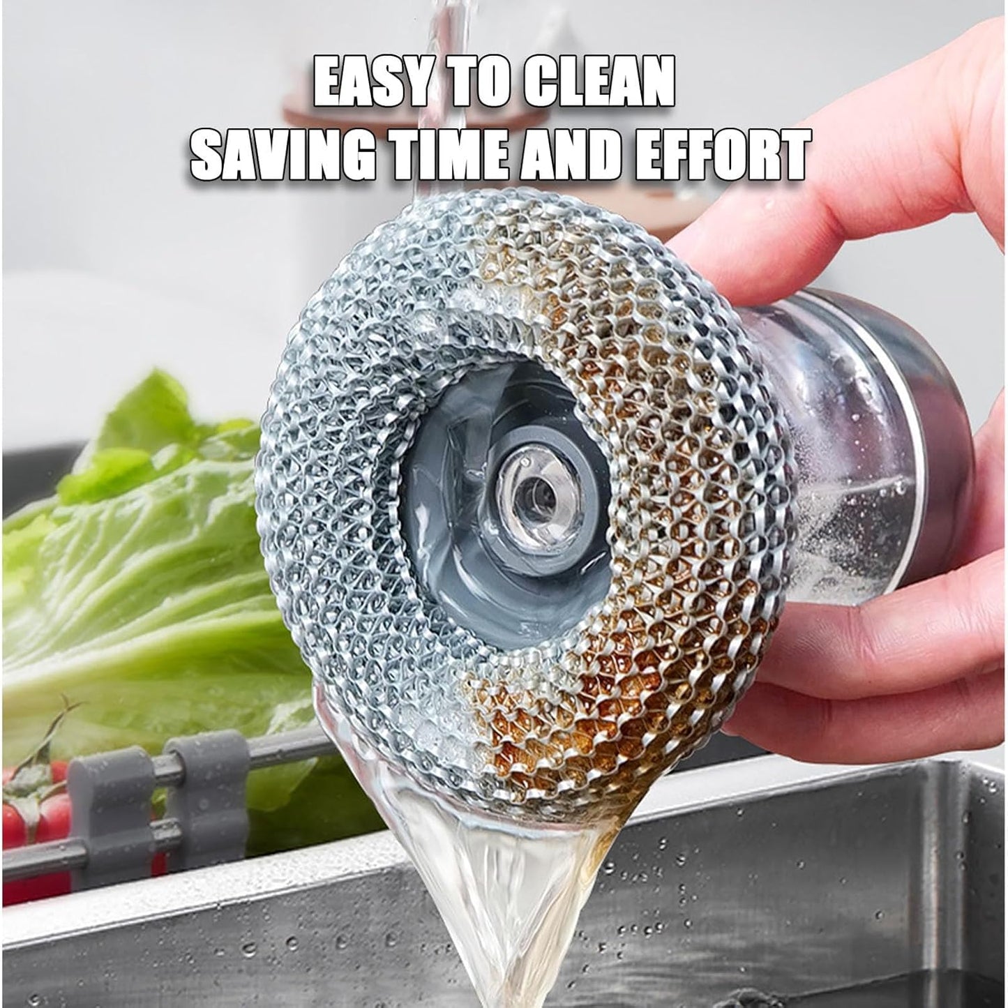 Automatic Liquid Filling Comfort Handle Soap Dispense Palm Brush for Kitchen Sink Pot Bowl Cleaning