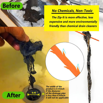 🚿Hair drainage tools, bathroom pipe unclogging tools, sewer plastic pipe cleaners, drainage tools, kitchen sink hoses Barbed Snake.