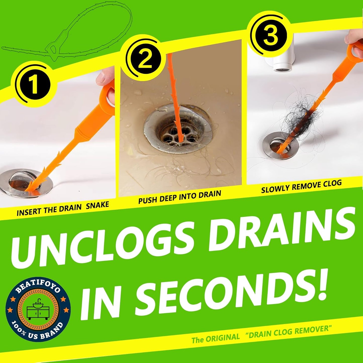 🚿Hair drainage tools, bathroom pipe unclogging tools, sewer plastic pipe cleaners, drainage tools, kitchen sink hoses Barbed Snake.