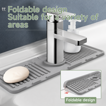 Large Extended Size Kitchen Drain Board with 5 Degree Slope for Self-Draining - Non-Slip Silicone Material