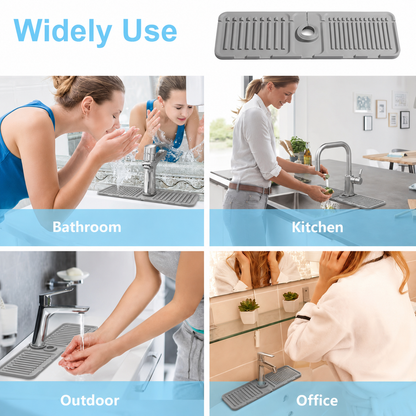 Large Extended Size Kitchen Drain Board with 5 Degree Slope for Self-Draining - Non-Slip Silicone Material