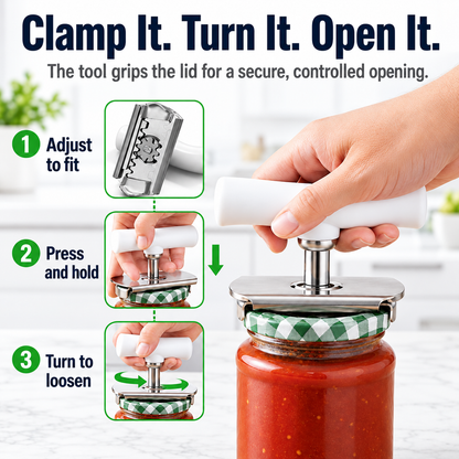 Adjustable Bottle & Jar Opener, Easy-Grip Stainless Steel Kitchen Opening Tool for 1–4 Inch Lids