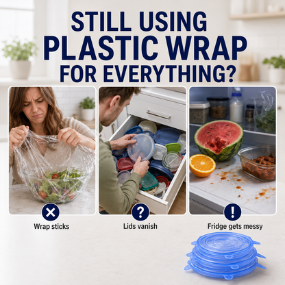 [DealsForYouDays] Universal Reusable Silicone Lids – 6-Pack Self-Sealing Food Covers for Various Container Sizes