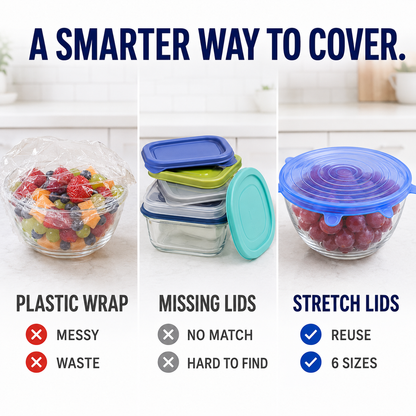 [DealsForYouDays] Universal Reusable Silicone Lids – 6-Pack Self-Sealing Food Covers for Various Container Sizes