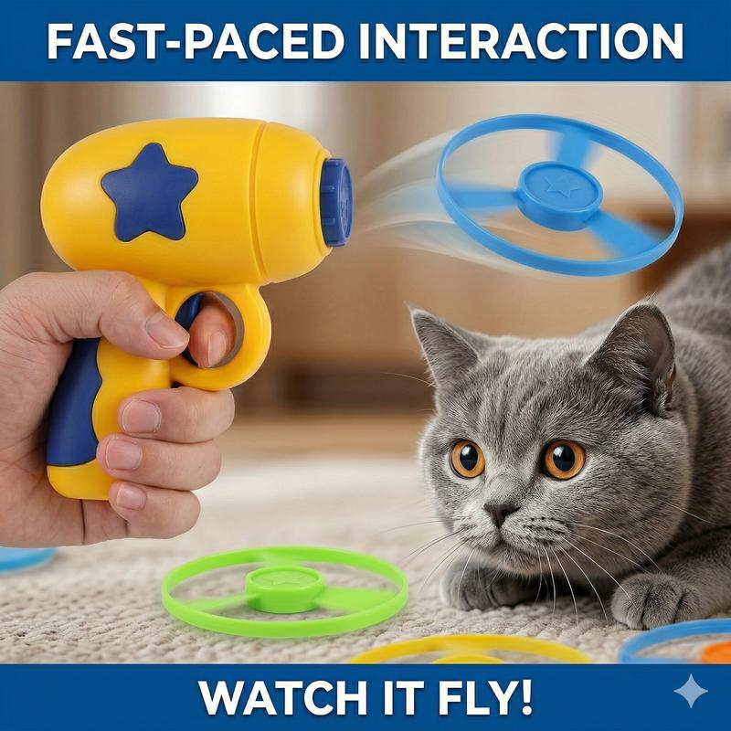 Cat Fetch Toy Automatic Disc Launcher 6 Disc