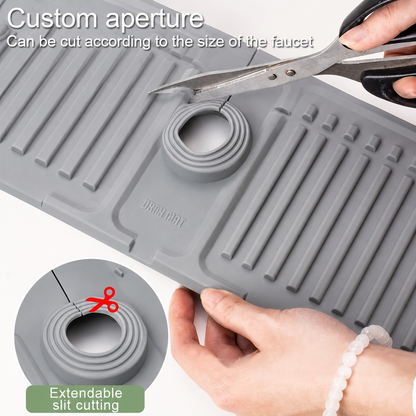 Large Extended Size Kitchen Drain Board with 5 Degree Slope for Self-Draining - Non-Slip Silicone Material