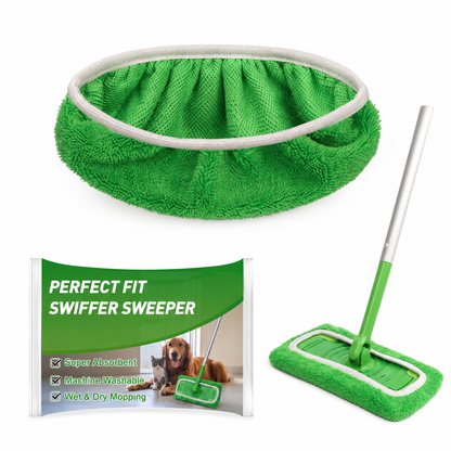 Microfiber Mop Pads Compatible with Swiffer Sweeper Mop Wet and Dry Flat mop Cover Replacement Reusable Sweeping pad Refills Handle Not Include