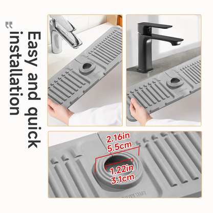 Large Extended Size Kitchen Drain Board with 5 Degree Slope for Self-Draining - Non-Slip Silicone Material