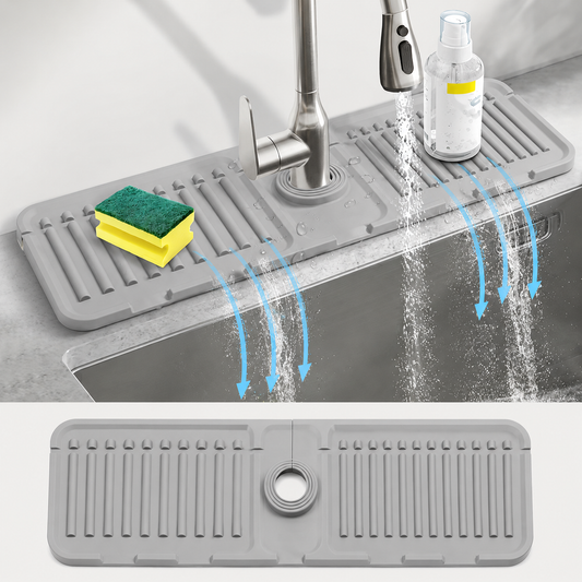 Large Extended Size Kitchen Drain Board with 5 Degree Slope for Self-Draining - Non-Slip Silicone Material