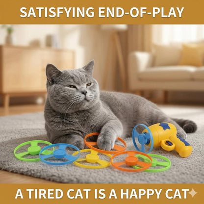 Cat Fetch Toy Automatic Disc Launcher 6 Disc